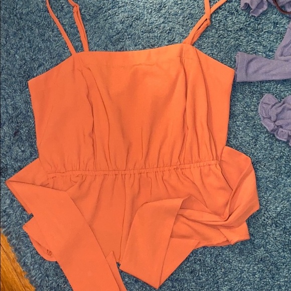 Orange tank top with tie in back - Picture 2 of 2